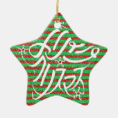 ORNEMENT EN CÉRAMIQUE 星形メリークリスマスのタイポグラフィーと他8言語 (Devant)
