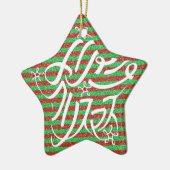 ORNEMENT EN CÉRAMIQUE 星形メリークリスマスのタイポグラフィーと他8言語 (Gauche)