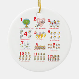 Ornement En Céramique 12 douze jours de Noël complets
