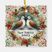 Ornement En Céramique 12 Jours de Noël Deux tourterelles (Devant)