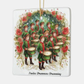 Ornement En Céramique 12 Jours de Noël Douze Drummers (Gauche)