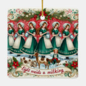 Ornement En Céramique 12 Jours de Noël Huit servantes au lait (Dos)
