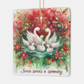 Ornement En Céramique 12 Jours de Noël Sept Cygnes une natation (Gauche)