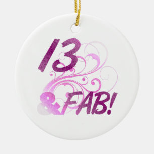 Ornement En Céramique 13 Et Fabuleux anniversaire