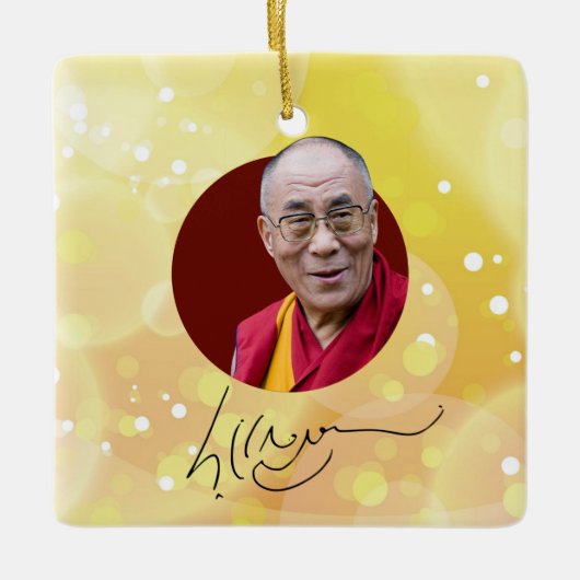Ornement En Céramique 14th Dalai Lama signature (Devant)