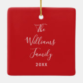 Ornement En Céramique 16 Famille Préférée Photo Collage Nom du script (Dos)