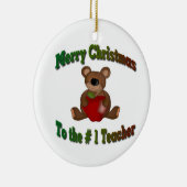 Ornement En Céramique # 1 Joyeux Noël de professeur (Droite)