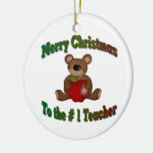 Ornement En Céramique # 1 Joyeux Noël de professeur (Gauche)