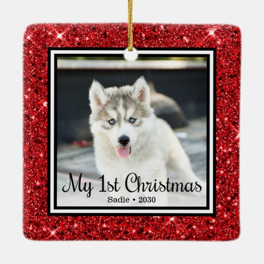 Ornement En Céramique 1er Noël 2 photo de la marionnette (Dos)