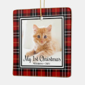 Ornement En Céramique 1er Noël 2 Photo Kitten (Gauche)