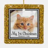 Ornement En Céramique 1er Noël 2 Photo Kitten (Dos)