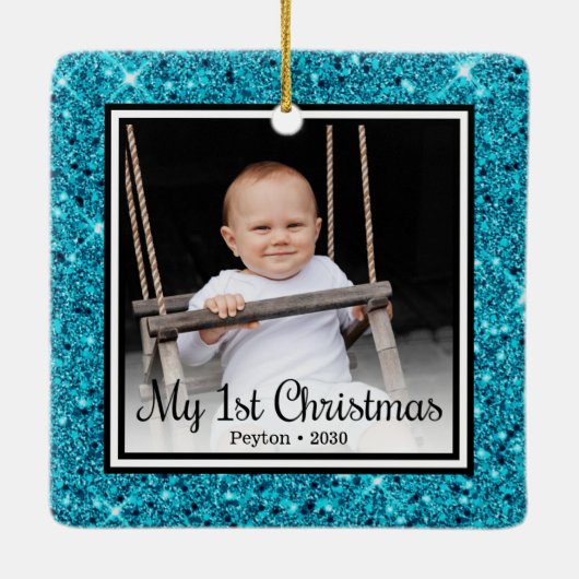 Ornement En Céramique 1er Noël du bébé (Dos)