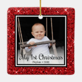 Ornement En Céramique 1er Noël du bébé (Dos)