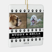 Ornement En Céramique 1er Noël Ensemble 2 Chiens Paw Photo Keepsaké (Droite)