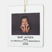 Ornement En Céramique 1er Noël moderne en tant que grands-parents Photo (Gauche)