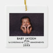 Ornement En Céramique 1er Noël moderne en tant que grands-parents Photo (Devant)