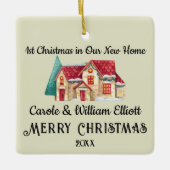 Ornement En Céramique 1er Noël Nouveau foyer Ménage Nouveaux mariés (Devant)