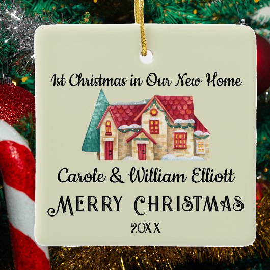 Ornement En Céramique 1er Noël Nouveau foyer Ménage Nouveaux mariés