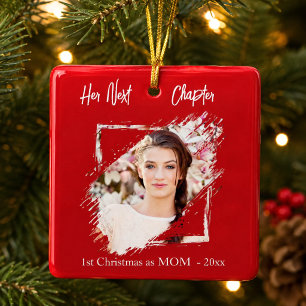 Ornement En Céramique 1ère Noël Mère Maman Prochain Chapitre photo rouge