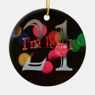 Ornement En Céramique 21èmes lumières de Noël juridiques drôles de B