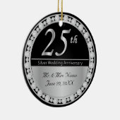 Ornement En Céramique 25e anniversaire de Mariage d'argent Keepsaké (Droite)