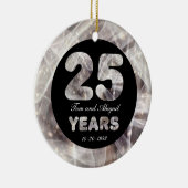 Ornement En Céramique 25e anniversaire de Mariage d'argent Lumières (Droite)