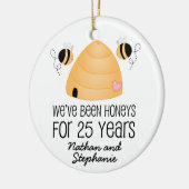 Ornement En Céramique 25ème Cadeau d'ornement personnalisé par (Gauche)