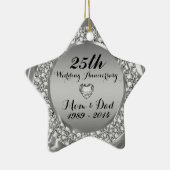 Ornement En Céramique 25th Wedding Anniversary 2 (Droite)