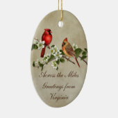 Ornement En Céramique #2 Cardinals Dogwoods Across The Miles Christmas (Droite)