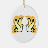 Ornement En Céramique 2 colombes de tortue (Droite)