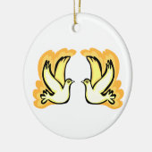 Ornement En Céramique 2 colombes de tortue (Gauche)