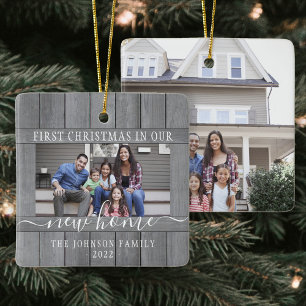 Ornement En Céramique 2 Photo Nouveau Accueil Premier Noël Faux Gris Boi