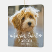 Ornement En Céramique 2 Photo Pet Memorial pour toujours aimé (Gauche)