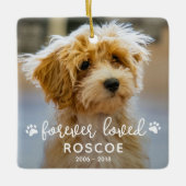 Ornement En Céramique 2 Photo Pet Memorial pour toujours aimé (Devant)