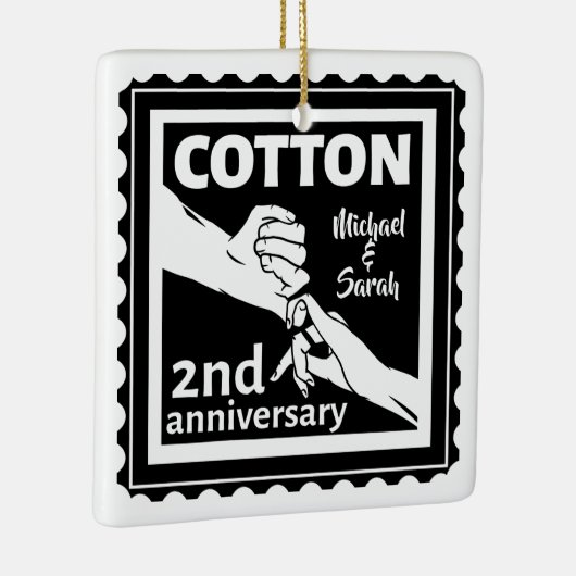 Ornement En Céramique 2nd Wedding anniversary Holding hands (Droite)