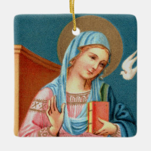 Ornement En Céramique 2x Mary, de l’Annonciation de F. Lippi (Détail)