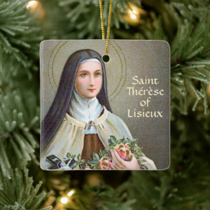 Ornement En Céramique 2xSt. Therese de Lisieux (BJE 01) Square