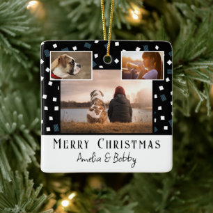 Ornement En Céramique 3 Photo Collage moderne Noir blanc Noël