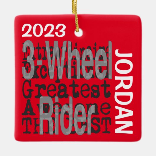 Ornement En Céramique 3 roues EXTRAordinaire PERSONNALISÉ (Devant)