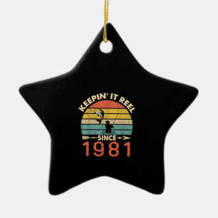 Ornement En Céramique 40e anniversaire - Gardez-le moulu depuis 1981 Ret