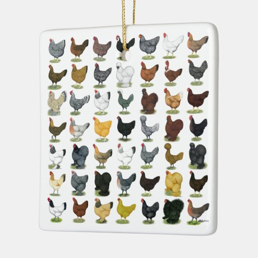 Ornement En Céramique 49 poules de poulet (Gauche)