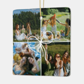 Ornement En Céramique 4 Photo Bow Wrap Christmas Present Best Friend (Gauche)