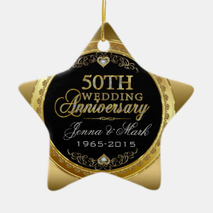 Ornement En Céramique 50e anniversaire du Mariage