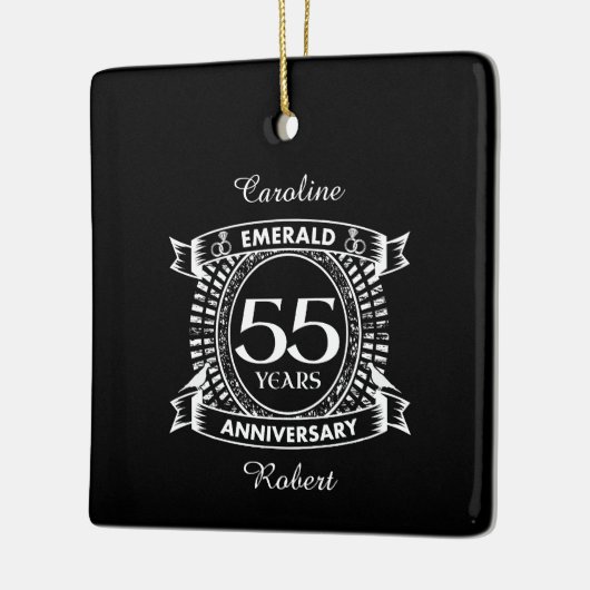 Ornement En Céramique 55e anniversaire du mariage émeraude crête (Gauche)