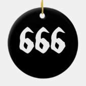 Ornement En Céramique 666%Tête métallique (Dos)