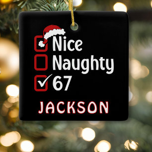 Ornement En Céramique 67 Mème Chapeau de Père Noël Mignon Coquin Nom Drô