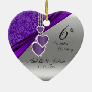 Ornement En Céramique 6e anniversaire du Mariage Amethyst Purple