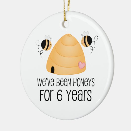 Ornement En Céramique 6ème Cadeau de couples d'anniversaire (Gauche)