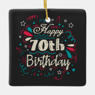 Ornement En Céramique 70e anniversaire décoratif