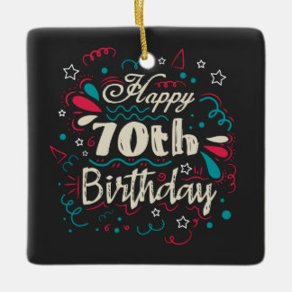 Ornement En Céramique 70e anniversaire décoratif